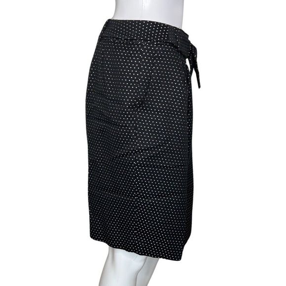 Talbots Skirt Womens 4 Petite Black Cream Polka Dots Pleats Preppy Retro Vintage - Picture 2 of 7
